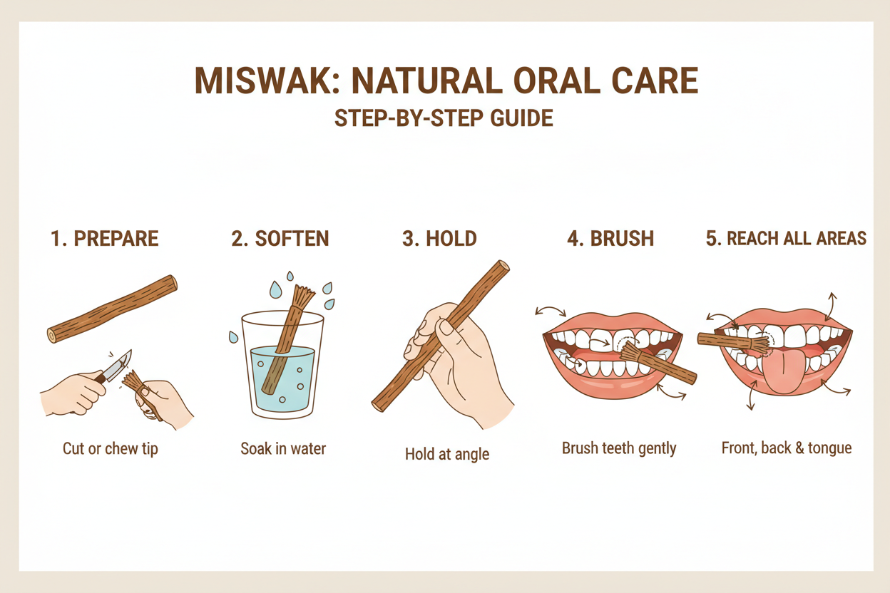 how to use miswak