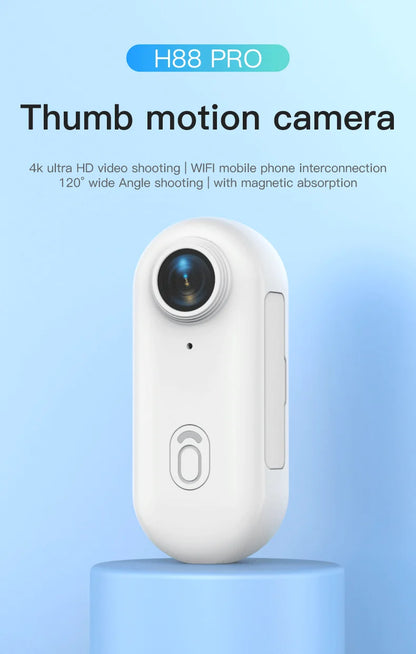 Pocket 4K Mini Camera  Magnetic Wearable Cam with Waterproof Shell WiFi Bike Motorcycle Camera Friendly for Casual Cycling Vlog