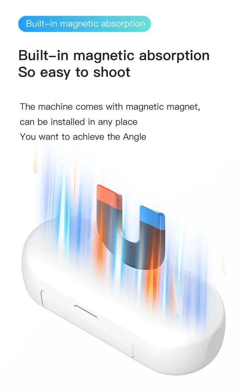 Pocket 4K Mini Camera  Magnetic Wearable Cam with Waterproof Shell WiFi Bike Motorcycle Camera Friendly for Casual Cycling Vlog