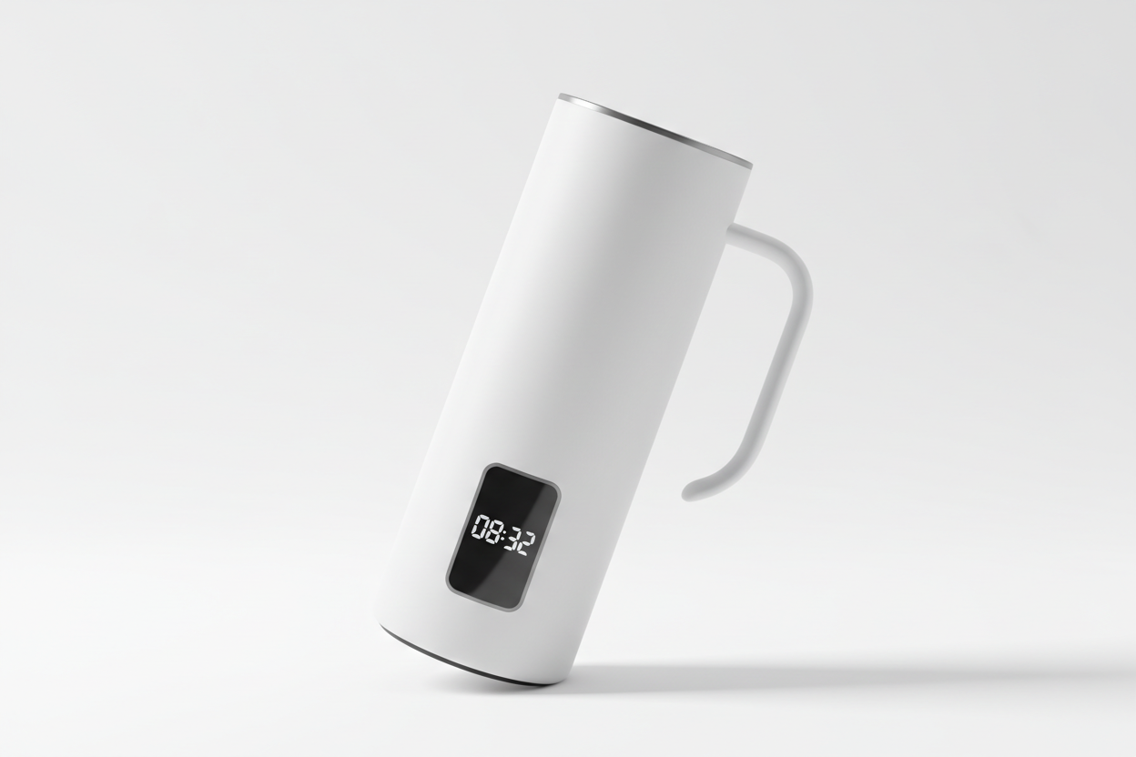 its a mug with a smal digital display of a timer and its longer