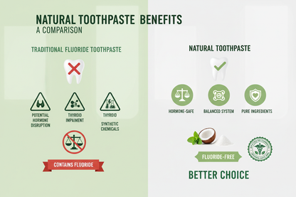 show its better than flouride toothpaste and does not disrupt hormones